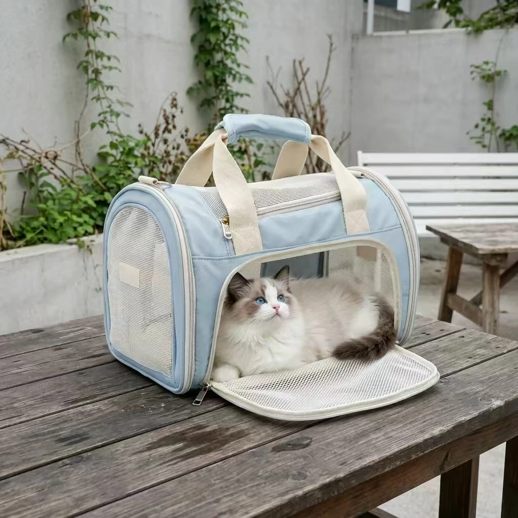 Haustier-Rucksack für Reisen, Wandern, Camping, Tragbare Katzen- und Hundetasche, Atmungsaktiver Träger, Reise-Haustiertransporttasche