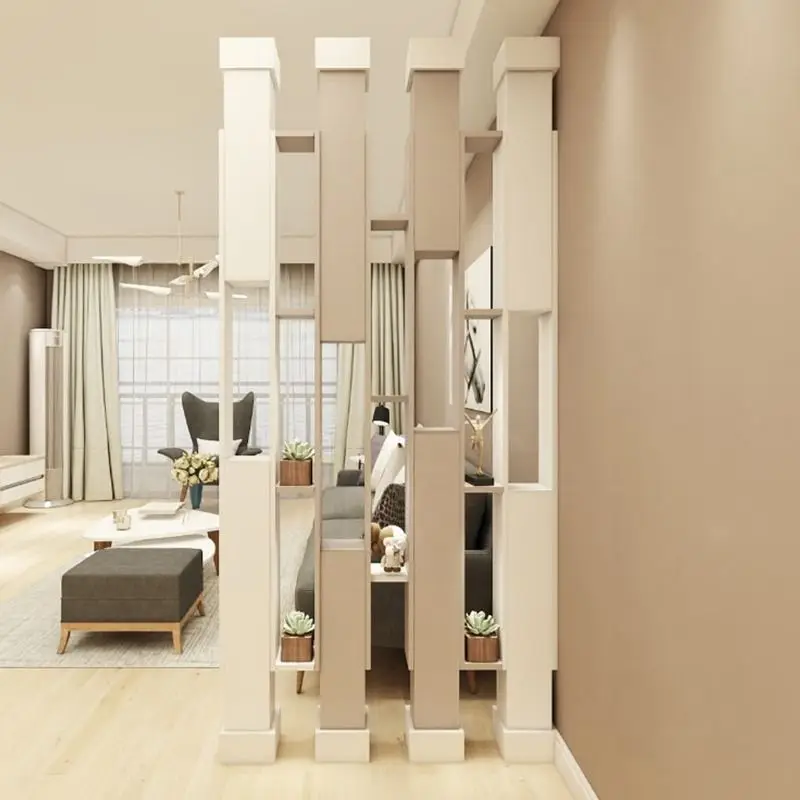 Simple and Modern Living Room Partition Screen, Guest Dining Room Paint, Column Entry