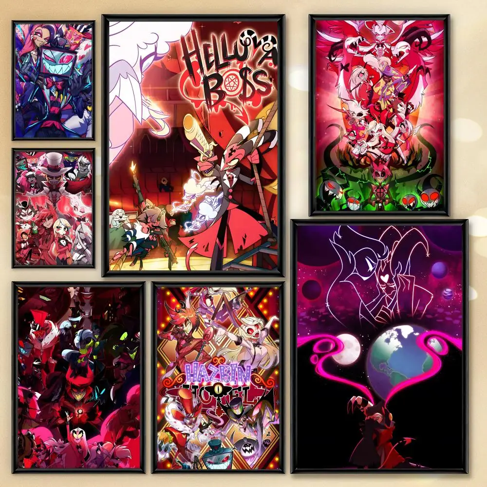 Cartoon-Poster, HD-Anime-Hot-Thema, H-Helluva Terror Boss, Sänger/OST/Film, wasserfest, selbstklebend, Heimdekoration