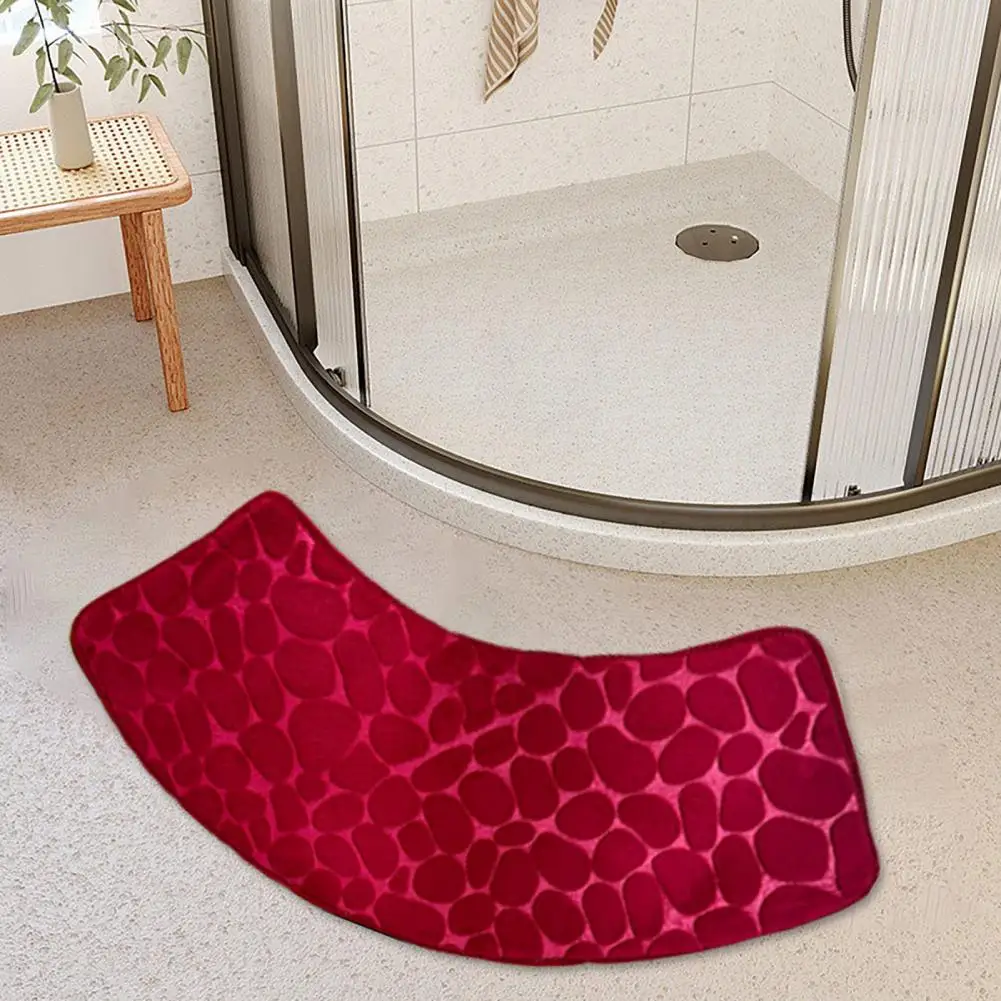 Bathroom Coral Velvet Mat Luxurious Floor Mat with Anti-slip Pebble Design for Quick-drying Water for Hotel