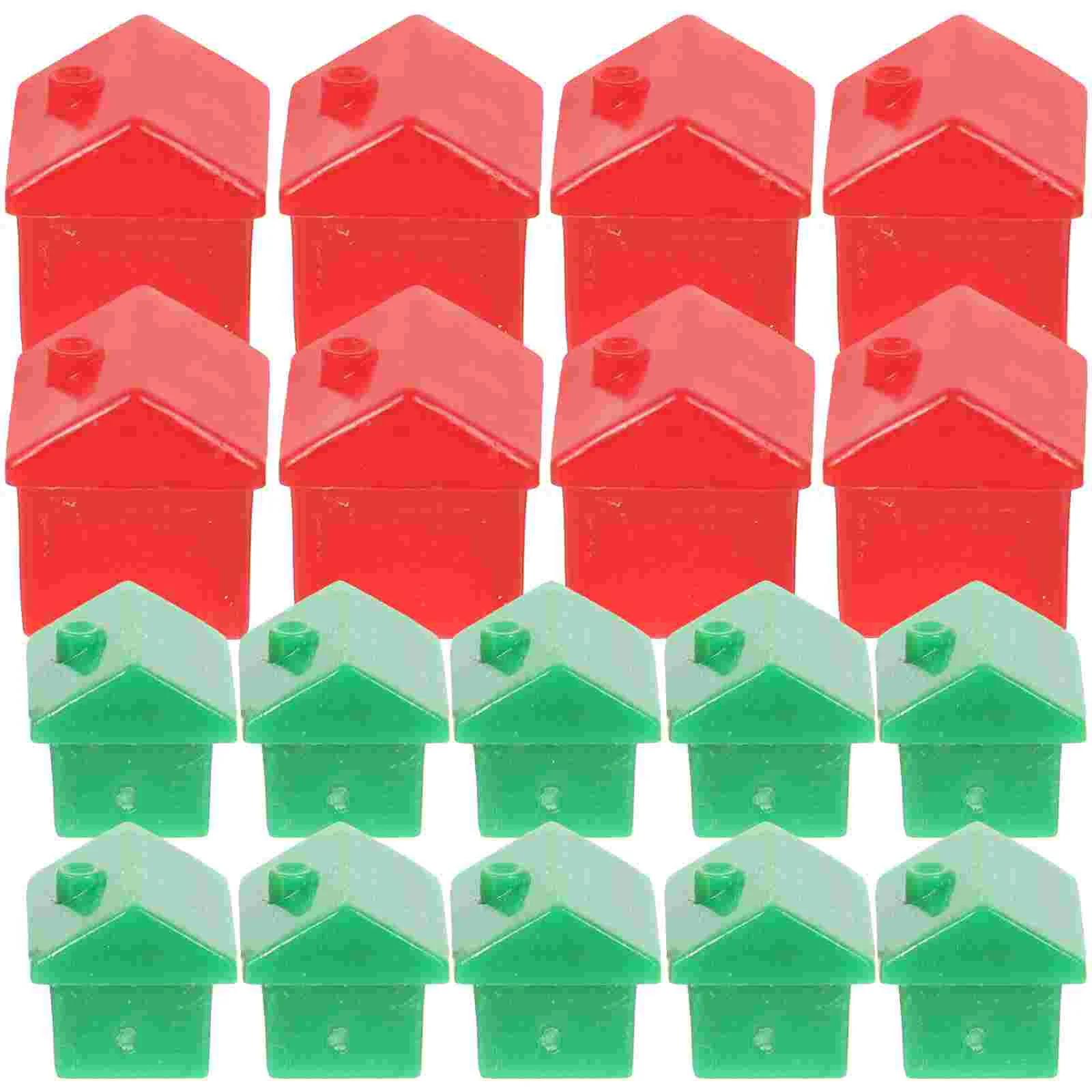 

2 Sets Miniature House Chess Pieces The Game Replacement Accessories Plastic