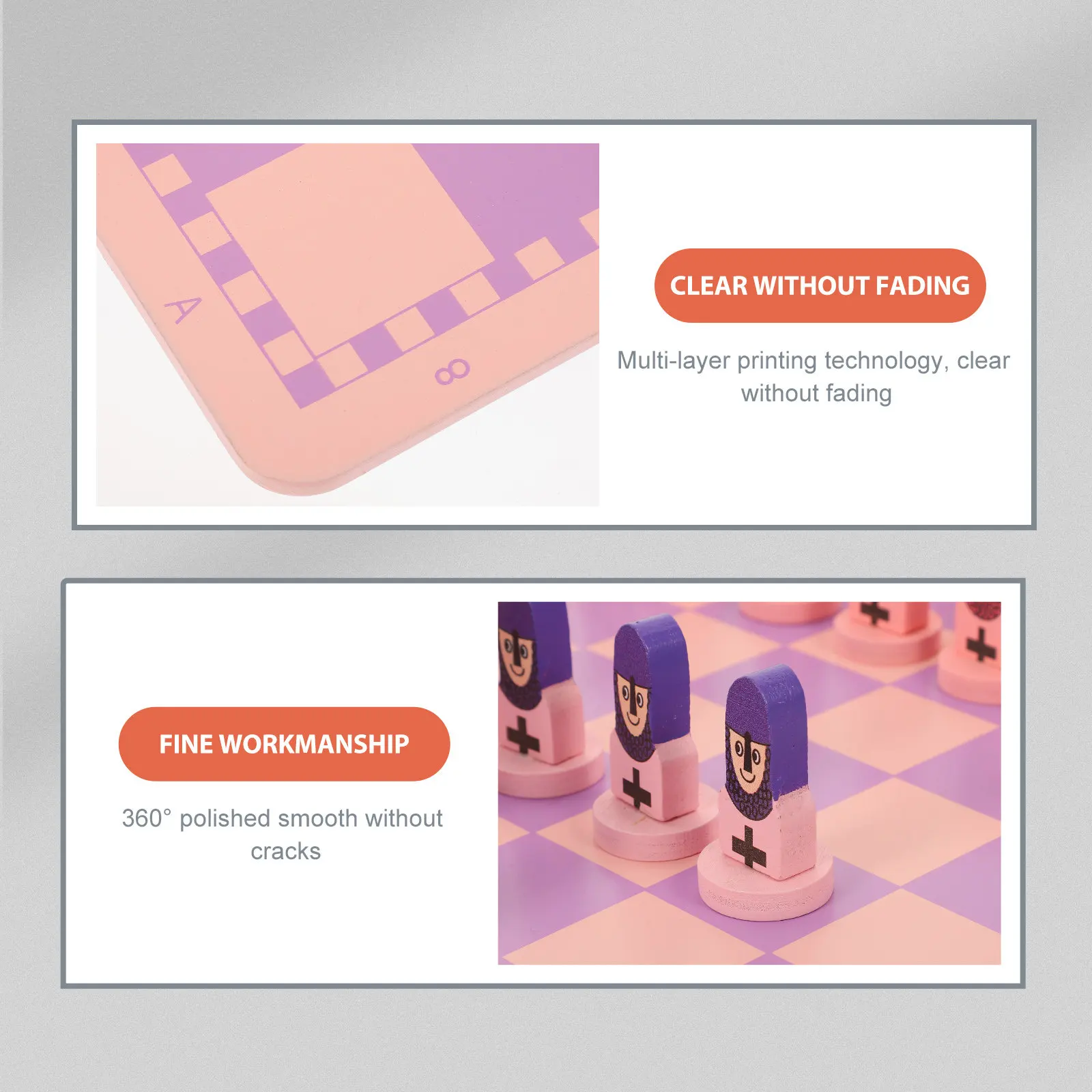 

1Set Portable Chess Board Educational Cartoon in 1 International Checkers Travel Set for Kids Adults