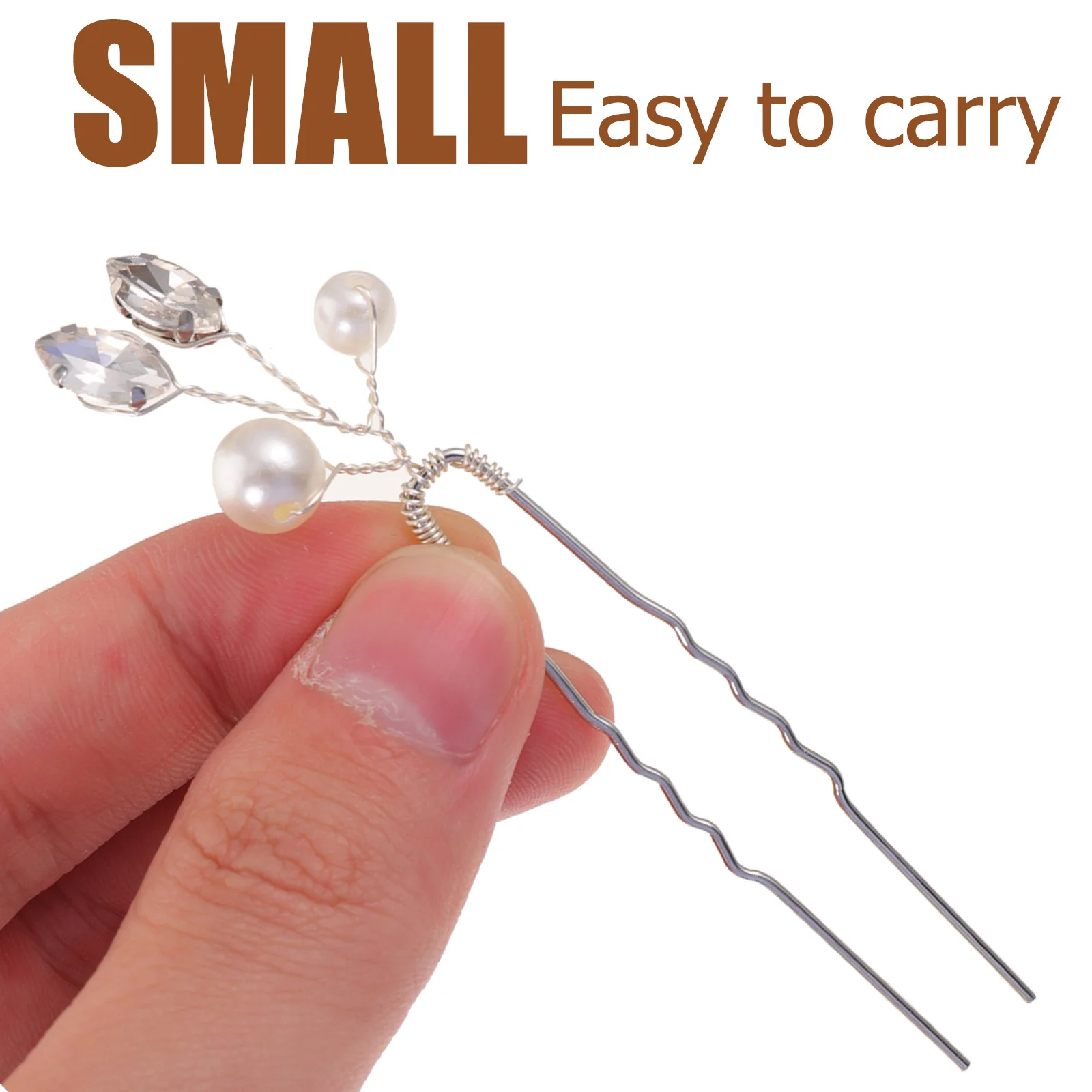 

6pcs Rhinestone Pearls U Shaped Hairpins Wedding Hair Accessories For Women Bridal Updo Chignon Bun Clips Alloy Pearl Hair Stick