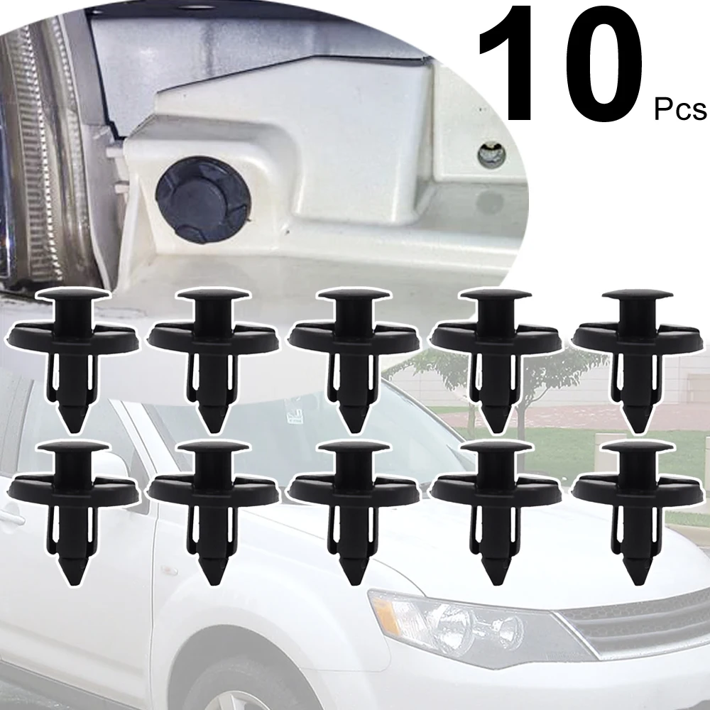 10 sztuk dla Mitsubishi Outlander 2006 - 2019 Pajero RVR ASX Lancer Wheel Arch Lining Mud Flap Guard Bumper Engine Hood Grille Clip