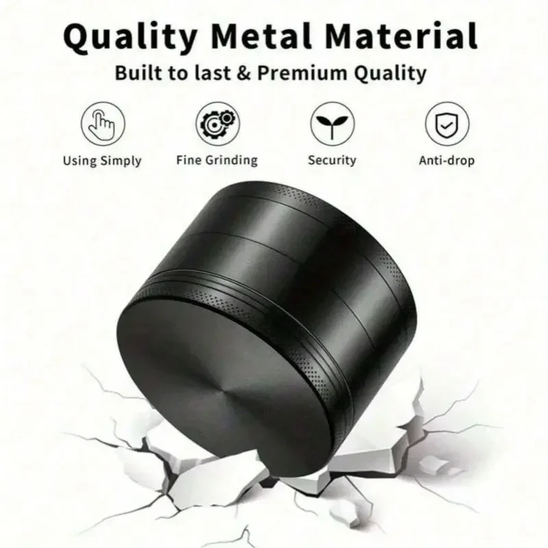 4-Layer Herb Grinder 1.6in Zinc Alloy Hemp Crusher Mill Cutter Metal Tobacco Herbal Spice Grinder Shredder Smoking Accessories