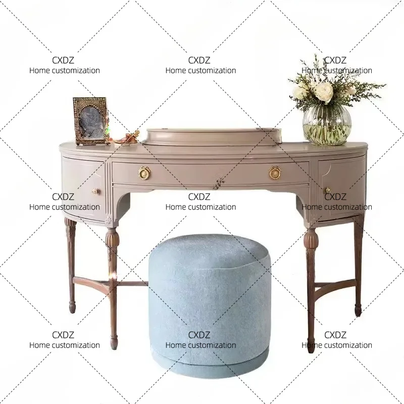 XX neoclassical solid wood dresser small apartment bedroom makeup table  retro villa model room porch table