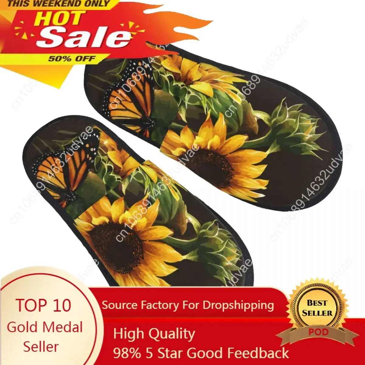 

Fur Slipper For Women Men Fashion Fluffy Winter Warm Slippers Sunflower And Butterfly Photo House Shoes