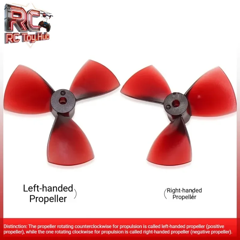Kaqixin Rc Boat Propeller 80Mm 3 Blade Transparent Red High Strength Pc Cw Ccw For Large High Speed Boat Diy Underwater Thruster