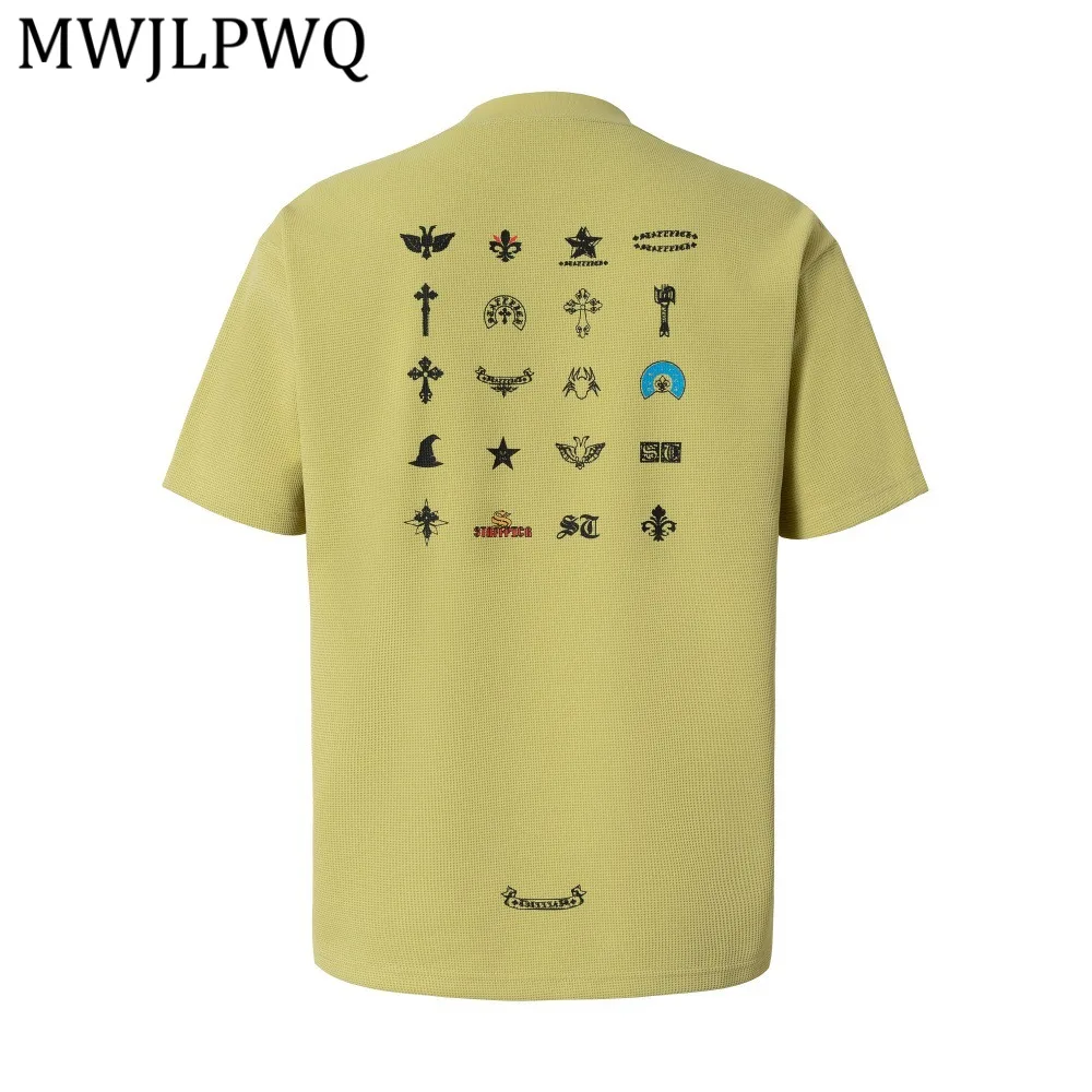 

MWJLPWQ Print Short-Sleeve Men's T-Shirt Loose Casual Ins Style Summer American Trendy Round Collar Tee Trendy New 14373