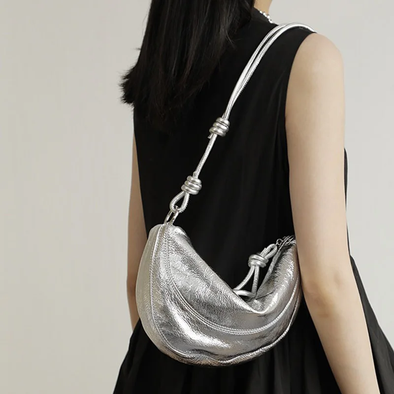 2026 Korean Cow Leather Crossbody Bags Women Genuine Leather Mini Handbag Female Fashion Daily Commuting Dumpling Bag