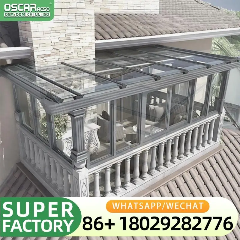 Modern Design Aluminum Glass Outdoor Sunroom Slant Roof for Garden Veranda 1Year Warranty High Reorder Rate Ideal for US UK Gard