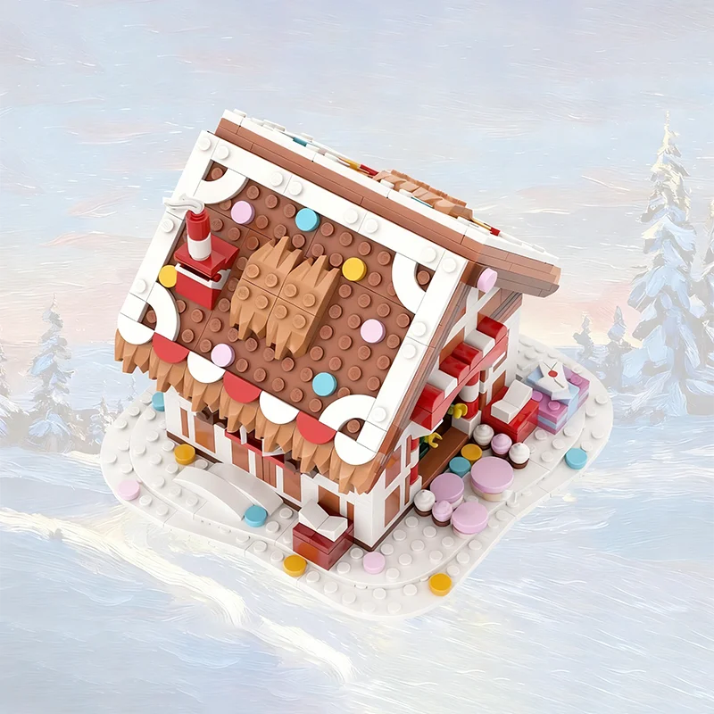 642 Piezas MOC Casa de Jengibre Medieval, Bloques de Construcción, Idea Creativa DIY, Regalo de Navidad, Juguete Educativo