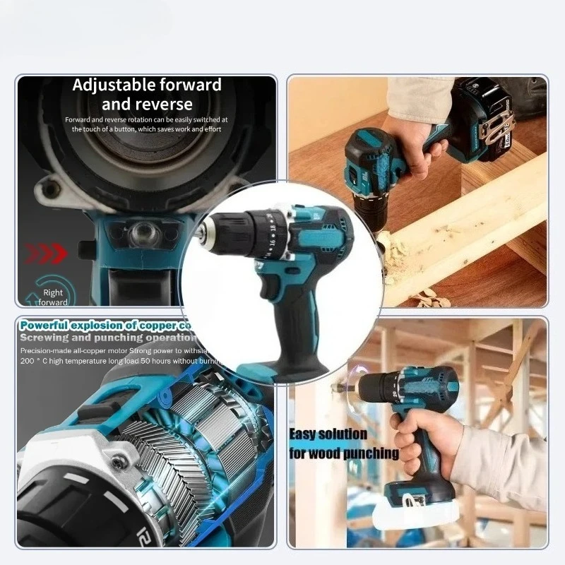 Fit makita ddf487 elétrica sem escova de alto torque impacto chave de fenda sem fio driver broca ferramentas elétricas para makita 18v bateria