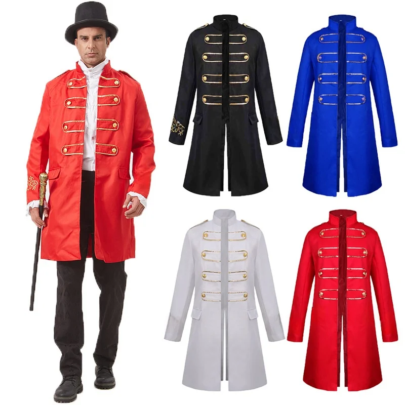

Stitching Men's Outerwear Stage Performance Costume Halloween Adult Steam Punk Crossborder Medieval Embroidered Jacket