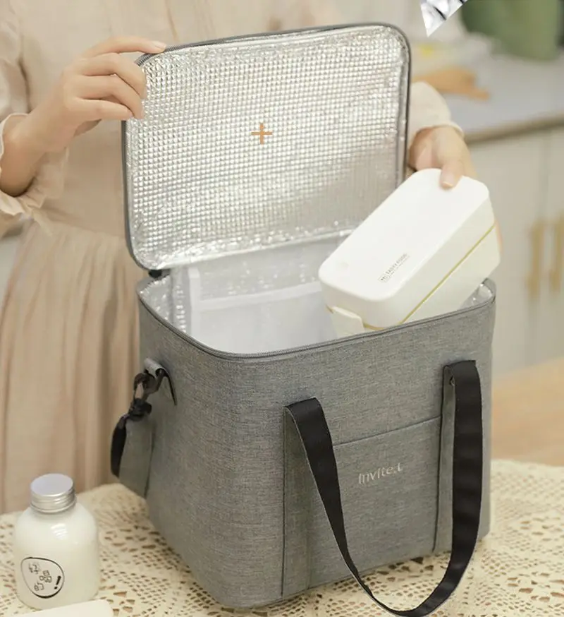 Multifunction Lunch Bags For Women Large Capacity Cooler Bag Waterproof Oxford Portable Zipper Thermal Lunch Picnic Food Box