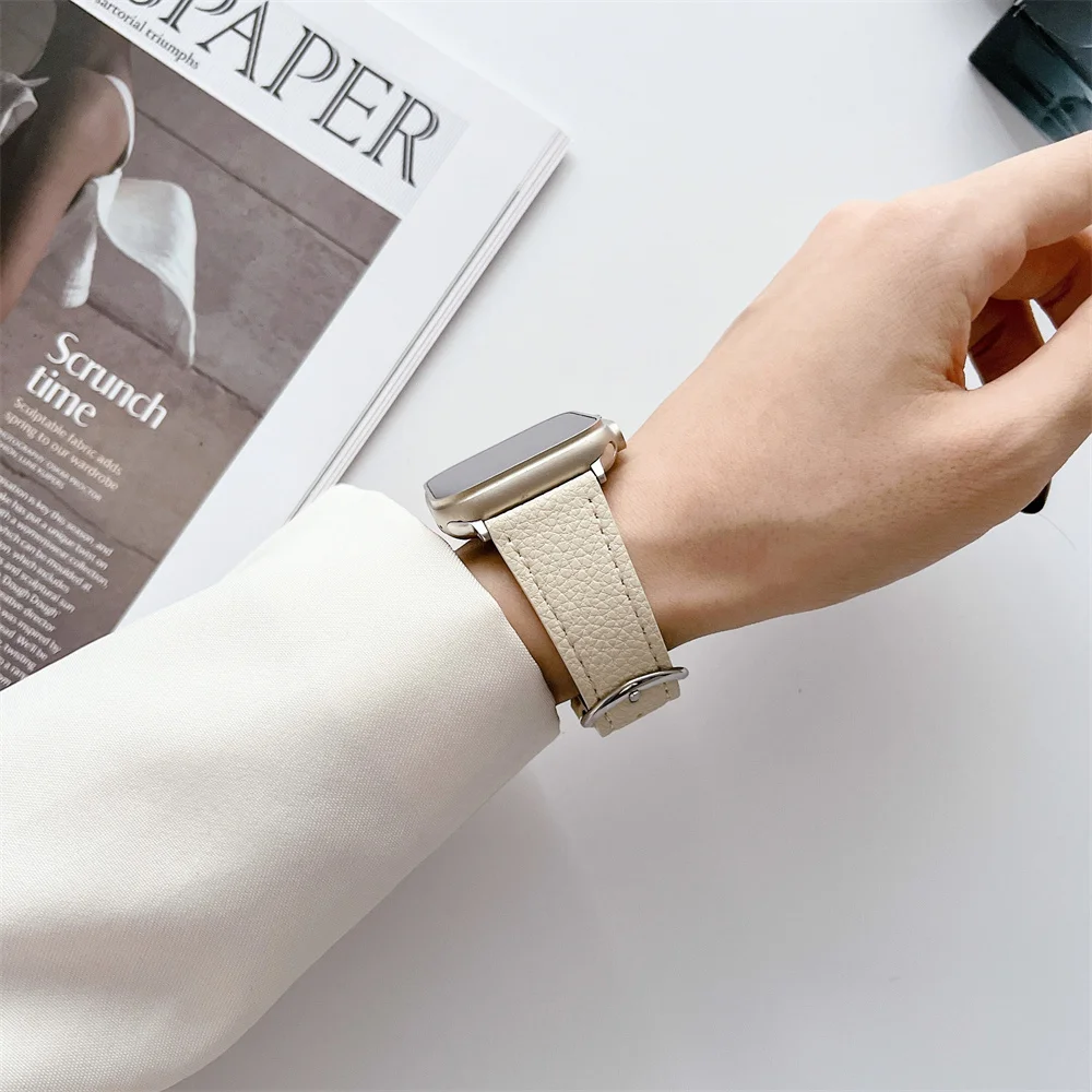 Correa de cuero genuino para Apple Watch, correa de 42MM, 38MM, 44MM, 40MM, 41MM, 45MM, 49 para iWatch 8, 7, 6, SE, 5, 4, 3