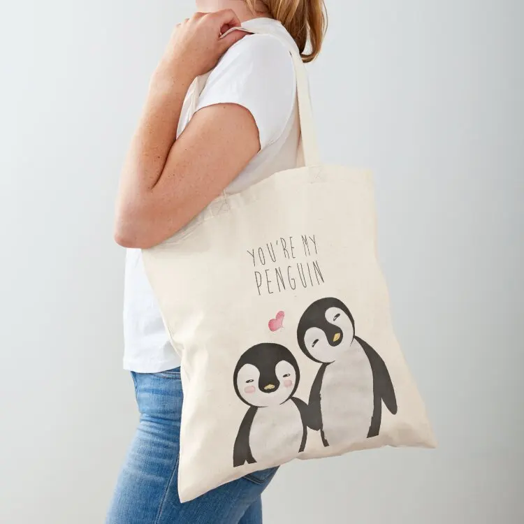 

You are my Penguin When Penguins are in Love Tote Bag bag for beach custom tote bag canvas tote canvas shopping