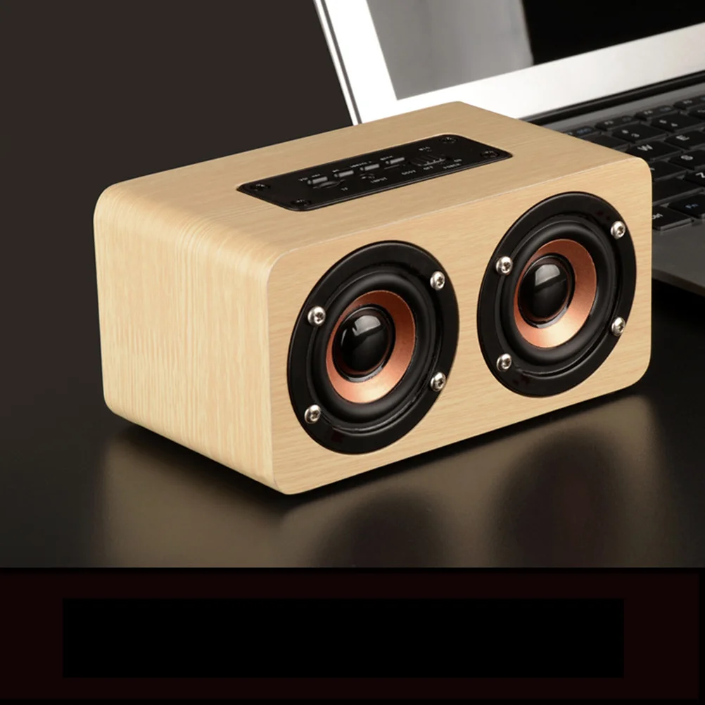 

Wooden Speaker Retro 10W Stereo Sound 52Mm Drivers 1500Mah 10H Playtime Hands-Free Call Vintage