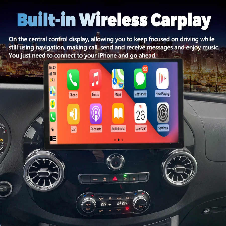 13.3''  Android For Mercedes Benz Vito 116 W447 2016 Stereo GPS Car Radio Carplay Navigation Multimedia Player Head Unit WIFI 4G