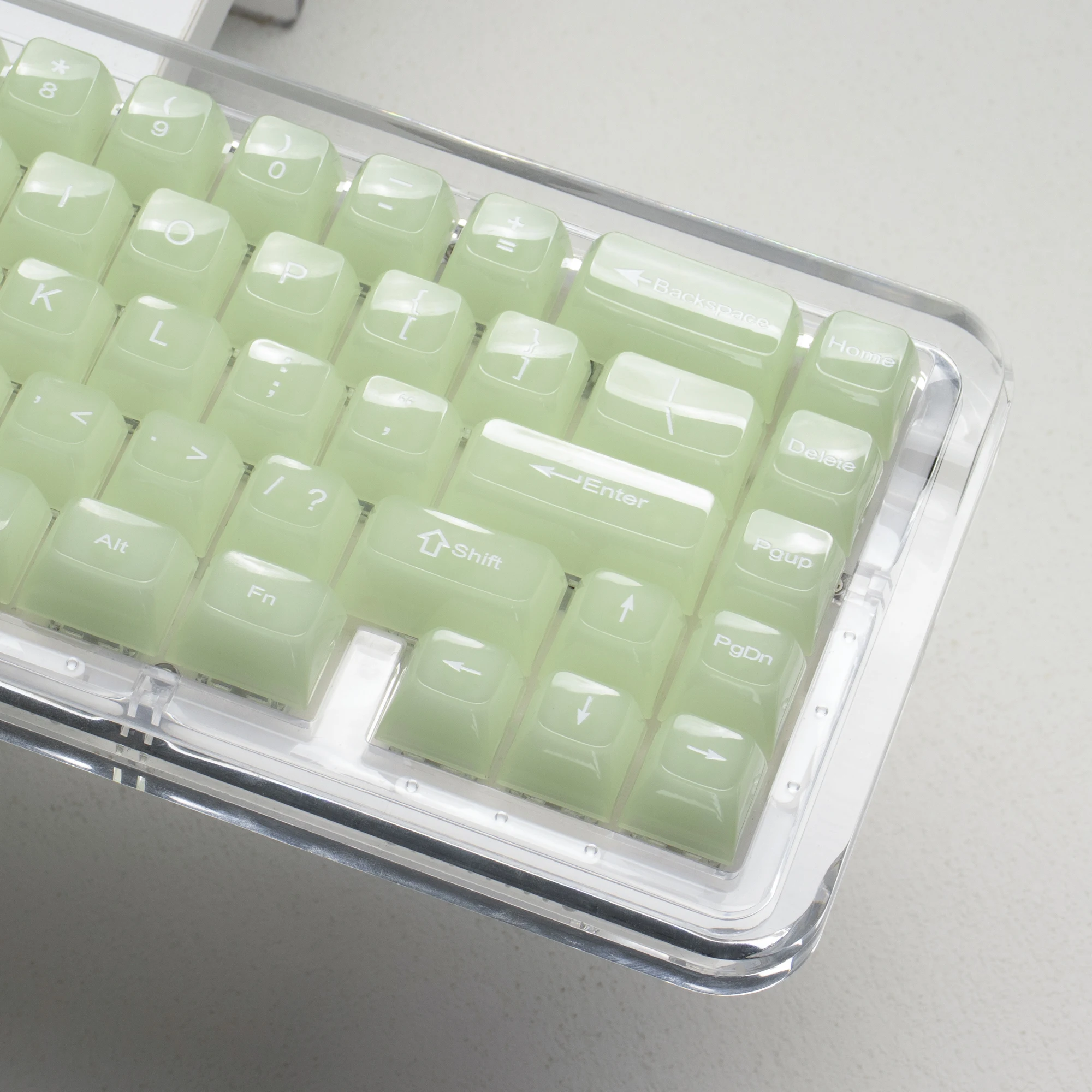 

115 прозрачных кейкапов Green Fog Crystal PC с RGB-подсветкой, профиль MDA, для клавиатур с переключателями MX