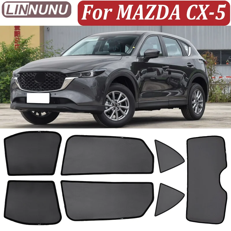 

Солнцезащитная шторка LINNUNU для Mazda CX-5 (2012-2026), магнитная сетка на боковые окна, защита от УФ-излучения, летняя, для приватности