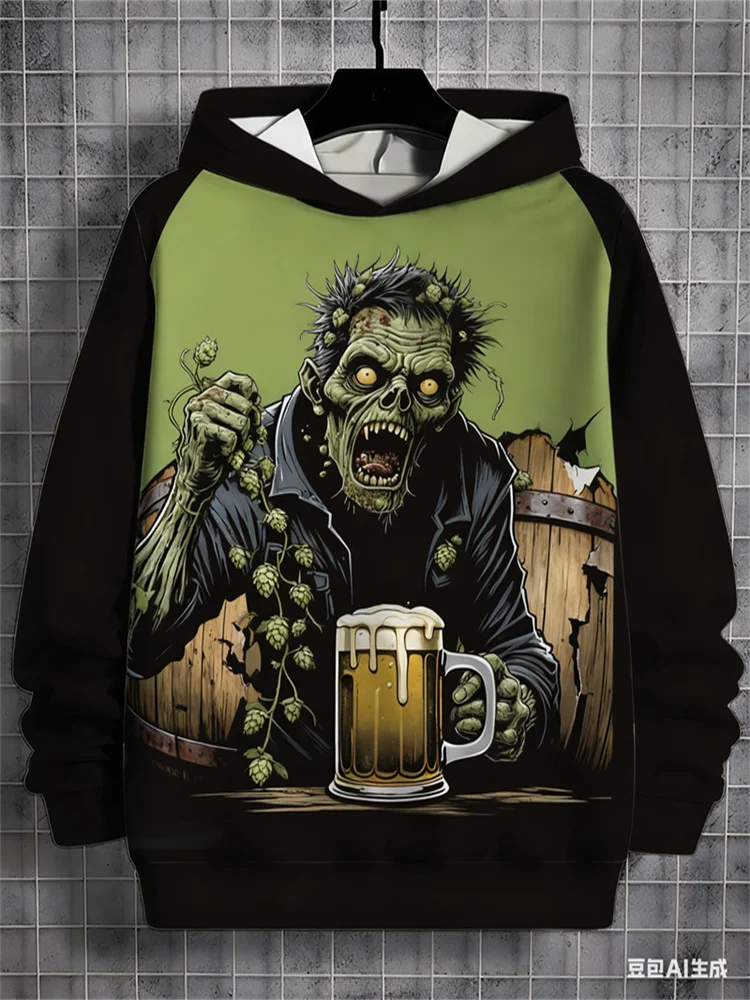 الرجال هوديس ثلاثية الأبعاد مضحك غيبوبة ملابس منقوشة بكم طويل بلايز الخريف والشتاء في الهواء الطلق الشارع التخصيص الإبداع الرجال الملابس #3