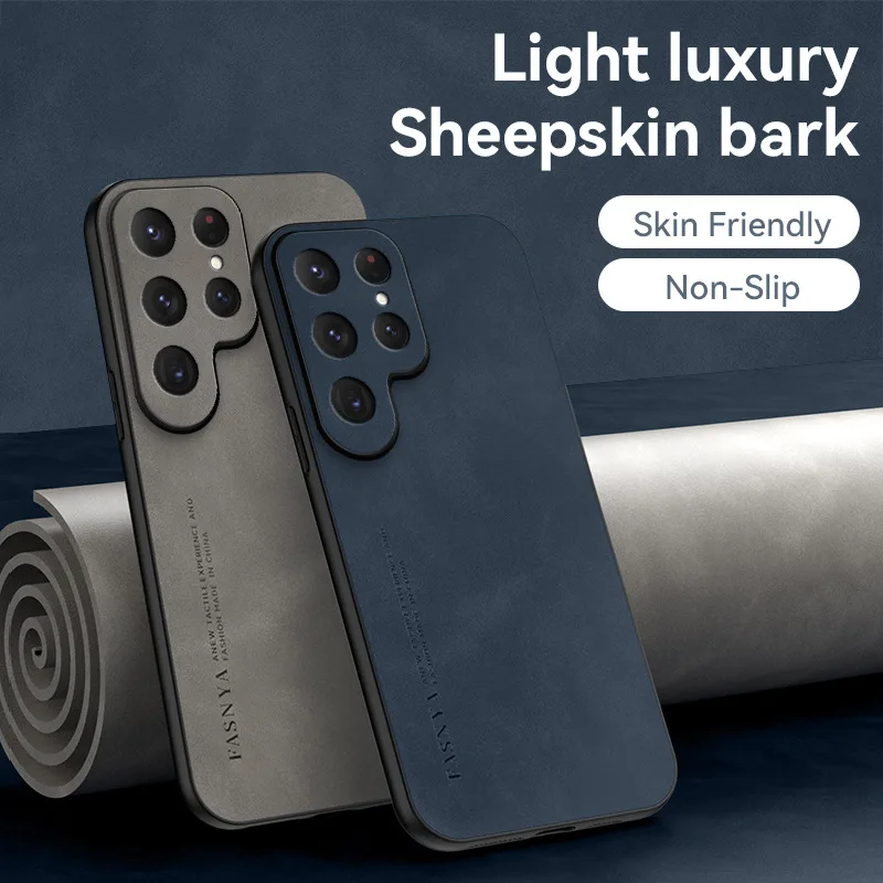 Luxury Leather Case For Samsung S24 Ultra A17 A16 A15 A56 A55 A36 A35 A34 a32 a06 5G M35 A71 4G A51 M56 Sheepskin Back Cover