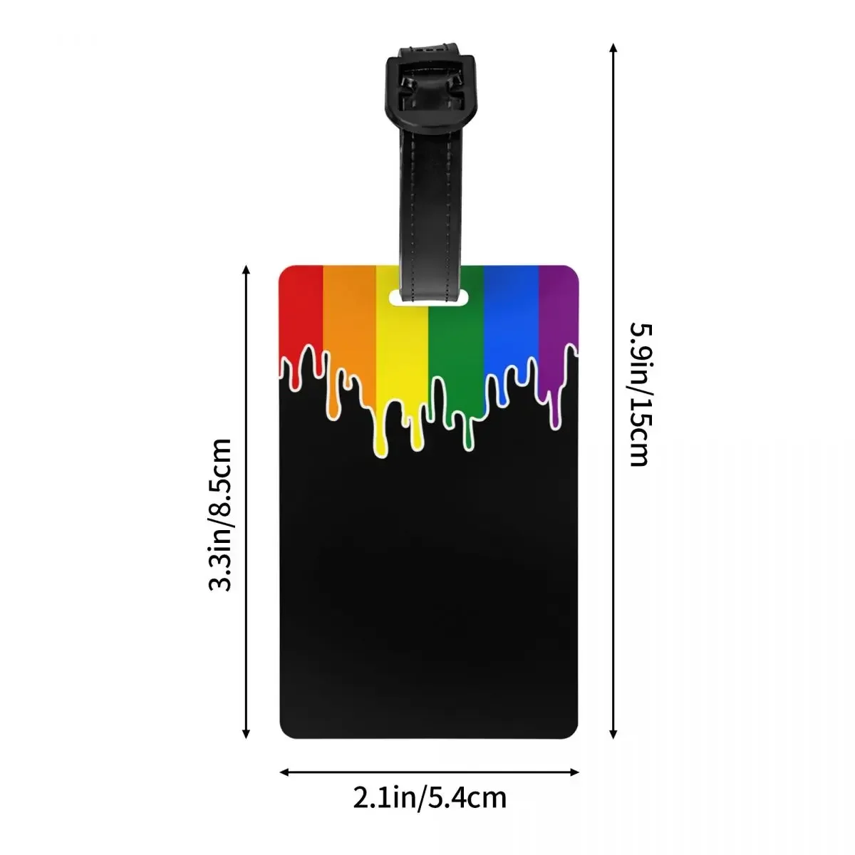 Gay Pride Flag Drip Luggage Tags for Travel Suitcase Rainbow LGBT Privacy Cover Name ID Card