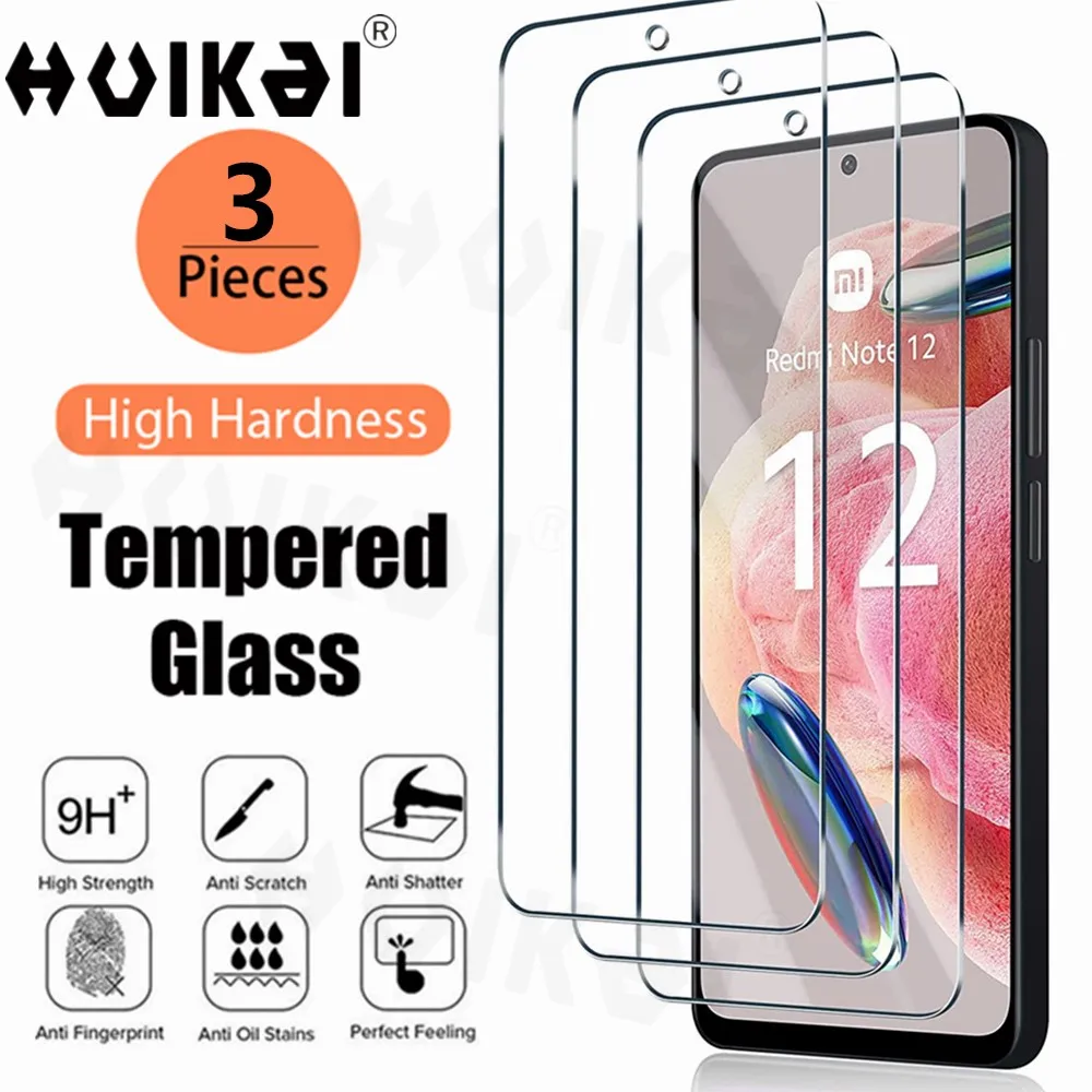 3 Pack Screen Protector for Xiaomi  Note 12 11 10 Pro Xiaomi 13 Poco X5 Pro X4 M5 12T 12 Pro HD Clear Full Screen Tempered Glass