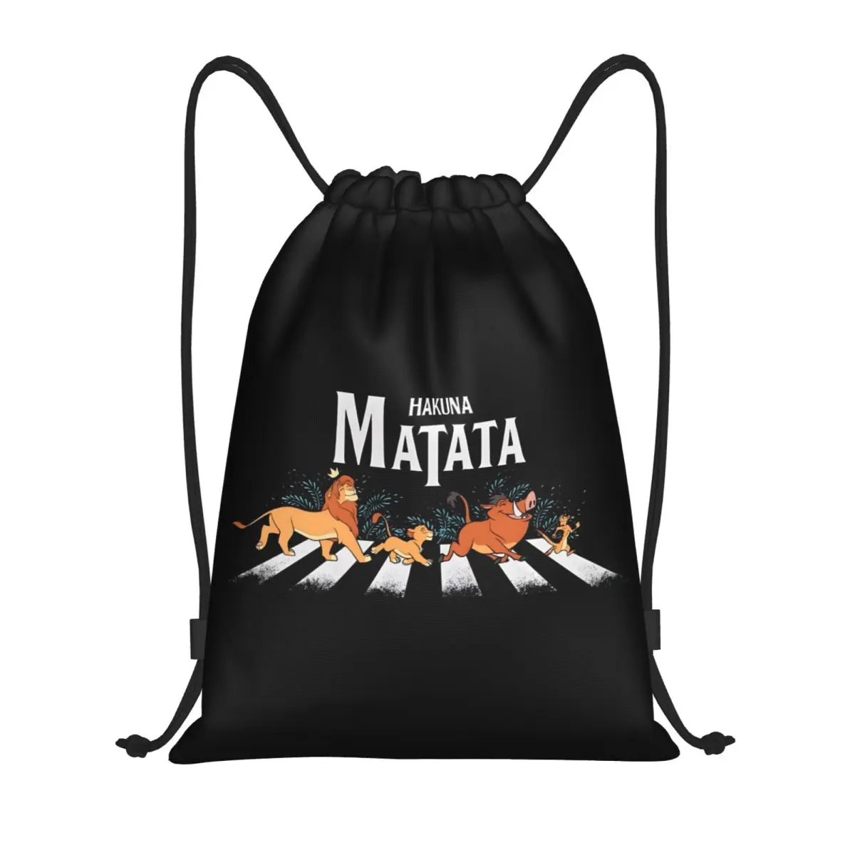

Custom The Lion King Drawstring Backpack Sports Gym Bag for Men Women Cartoons Shopping Sackpack