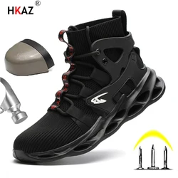 Breathable Men Work Boots Puncture-Proof Safety Shoes With Steel Toe Protective Shoes Male Indestructible Work Shoes