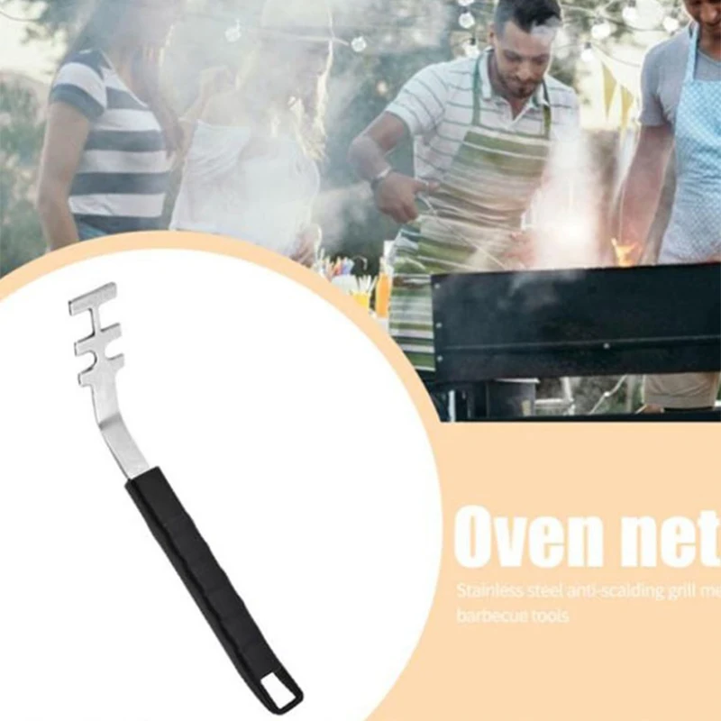 1Pc Anti-Scald Grill Grate Lifter Heat-Resistant Cooking Grate Lifter Tool Grill Tools Accessories Lifte The Grill Net BBQ Tools