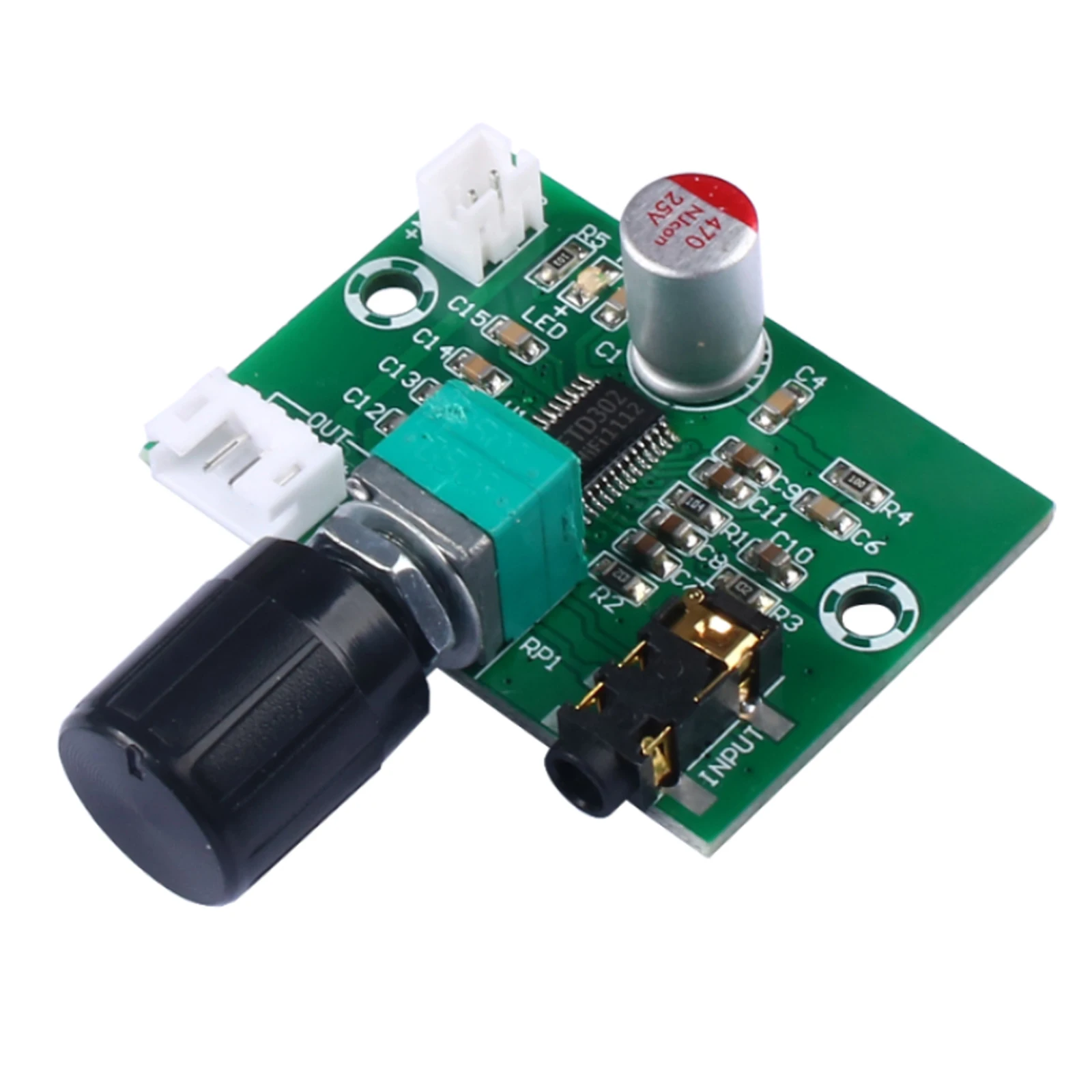 2x30W High-Fidelity Stereo Amplifier Board, Dual-Channel Digital Audio Module, Wide Voltage Input 7.5V-24V