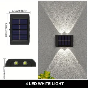 1/2/4/6 PCS, 4 lámparas solares solares de pared luminosa, pared exterior de espejo convexo modelado de la pared de la pared de jardín 8 mejores accesorios de jardín de ventas - №7