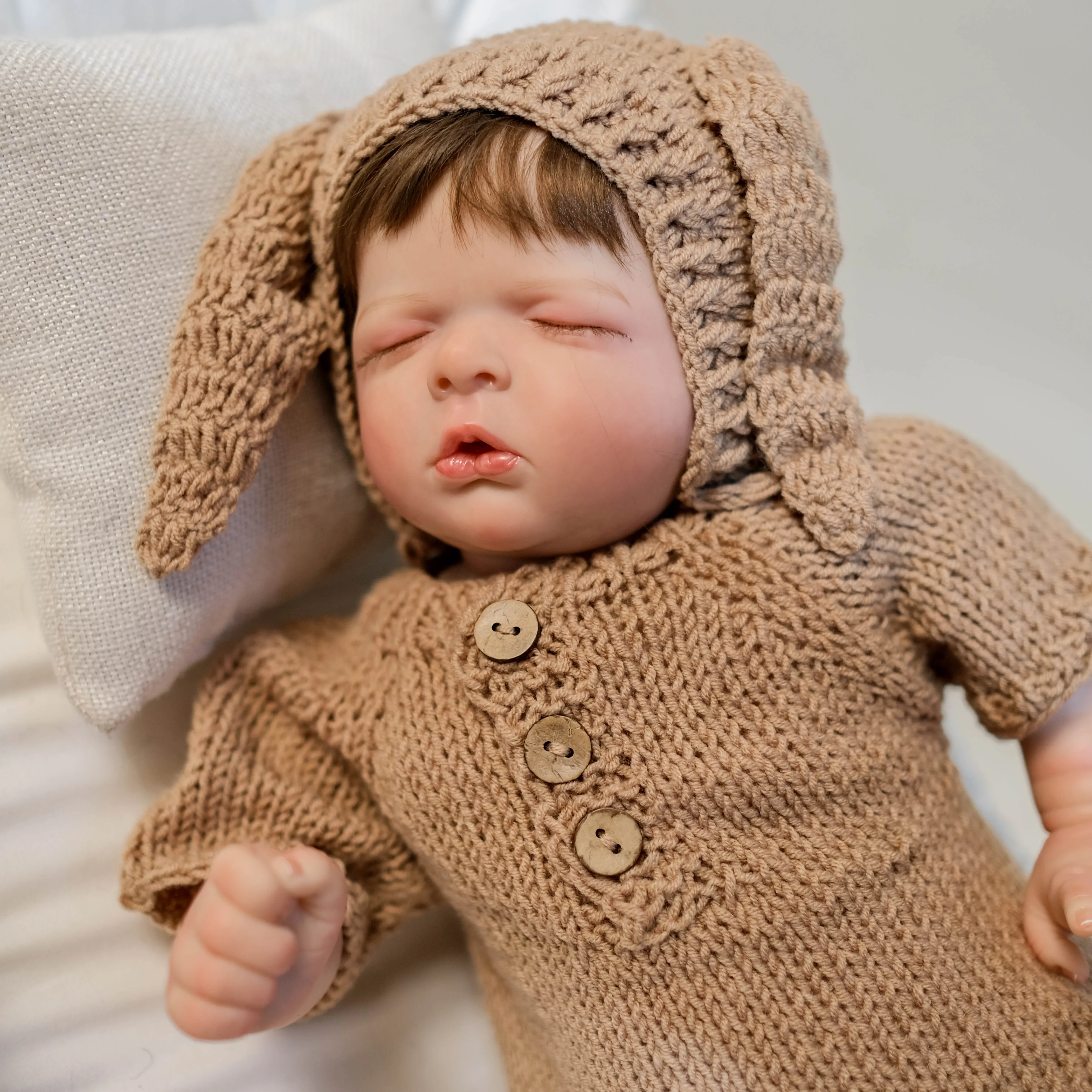 DLS 19inch Lifelike Newborn Baby Doll Reborn Asleep Louisa Soft Body 3D Skin with Visible Veins High Quality Handmade Doll - view 4