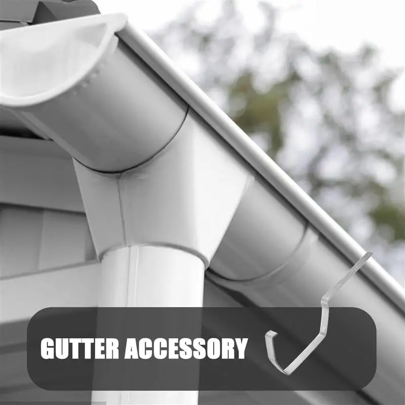 2pcs Rain Gutter Rack Iron Gutter Holder Sturdy Roof Gutter Bracket Heavy Duty Rain Holding Rack Iron Rain Gutter Supply