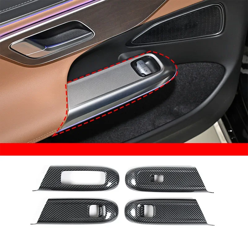 Car Interior window Glass Lift Switch Frame cover Tirm For Mercedes-Benz E-Class W214 E260 E300 2024+ Car Accessories