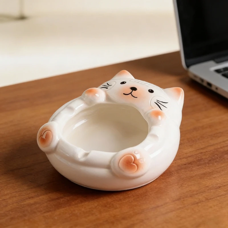 

1pc Ashtray ceramic home personalized living room bedroom high-end feeling ins cute and fashionable home decoration ornaments