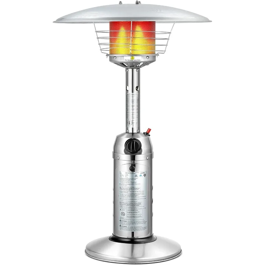 

11 000 BTU Portable Outdoor Patio Heater with Adjustable Flame and Simple Ignition System TippingOver Protection Perfect for Co