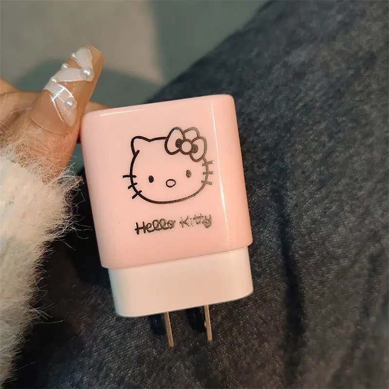 Pink Hello Kitty For USB Cable Charger Protector Case Cover,18W 20W Cable Management Cord Winder Kit For iphone 15 14 13 12