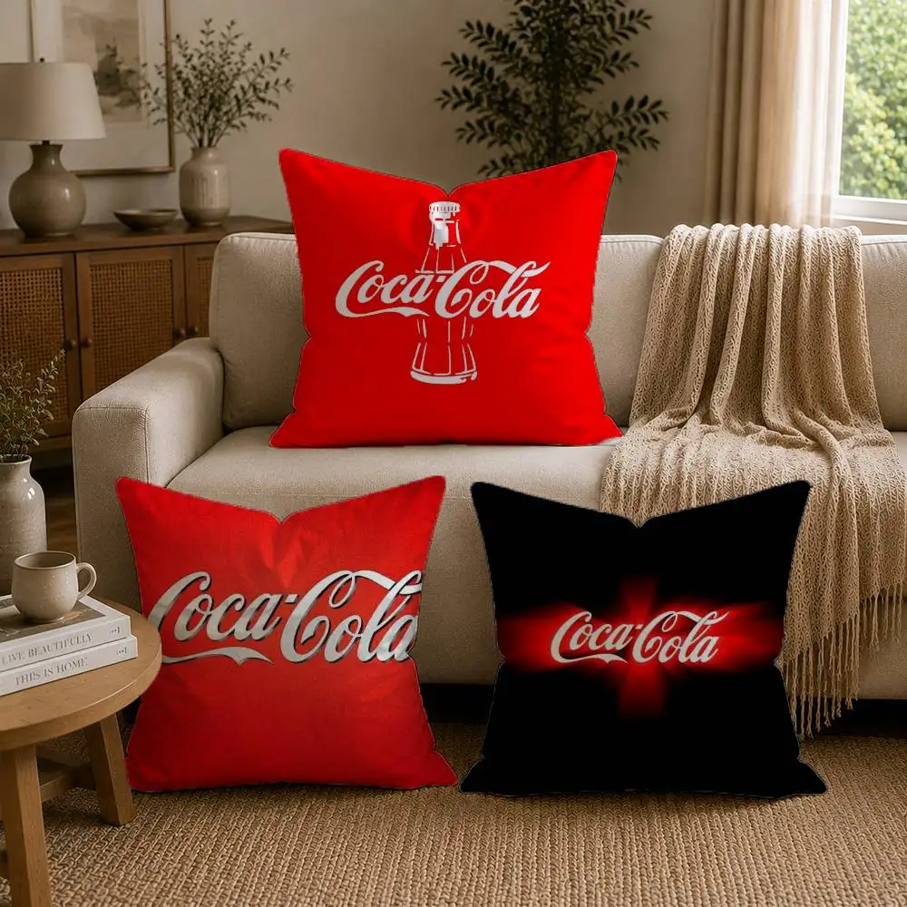 C-Coca C-cola V-Vintage Logo Pillow Case for Sofa Living Room Home office Decor Protective Cover