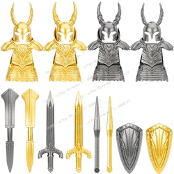 HN570-573 Ancient Heavy Soldier Knight Mini Action Figure Building Block Accessories Shield Helmet Armor Model Children's Toys