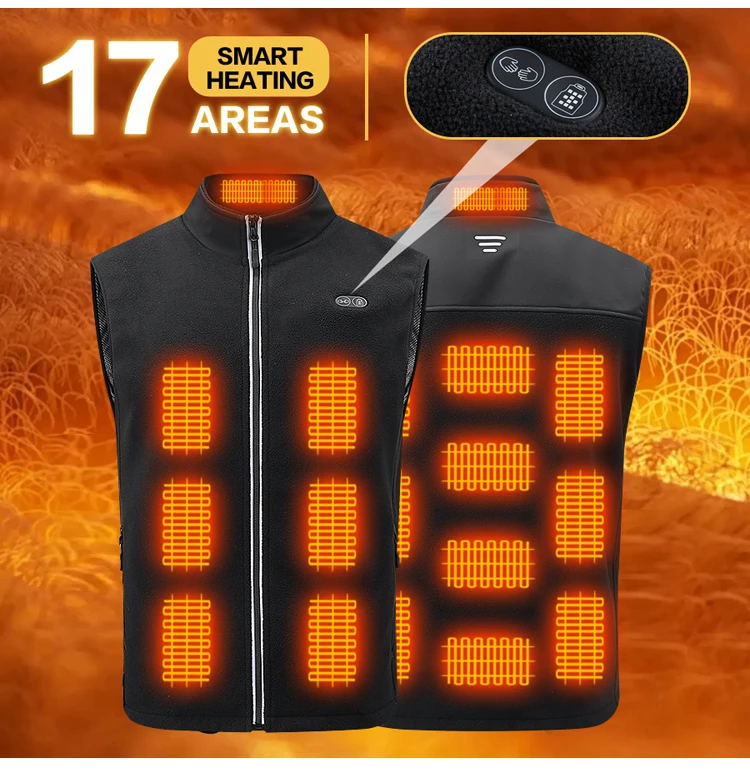 Zone 17 Intelligente Heizweste mit Reißverschluss, Isolierende und Wärmeisolierende Jacke für Outdoor-Aktivitäten, ohne Powerpack. Ca – Detail 6