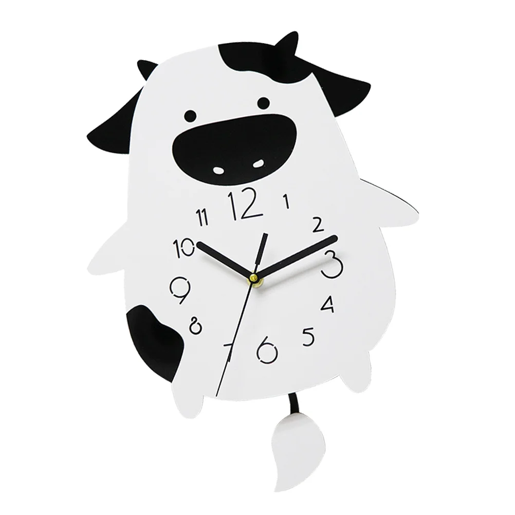 

Cow Swing Wall Clock Animal Ticking Toy Unique Decoration Outdoor Ornaments Lovely Metal