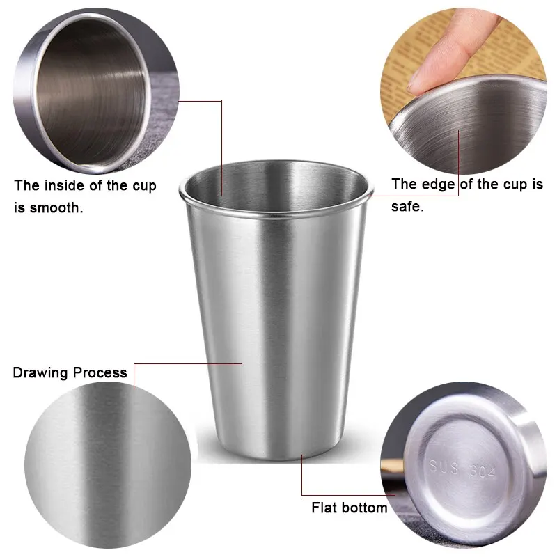 Stainless Steel Gold Cups 300ML Insulated Metal Cup 304 Drinking Beer Mug Metal Travel Drink Cup image 3