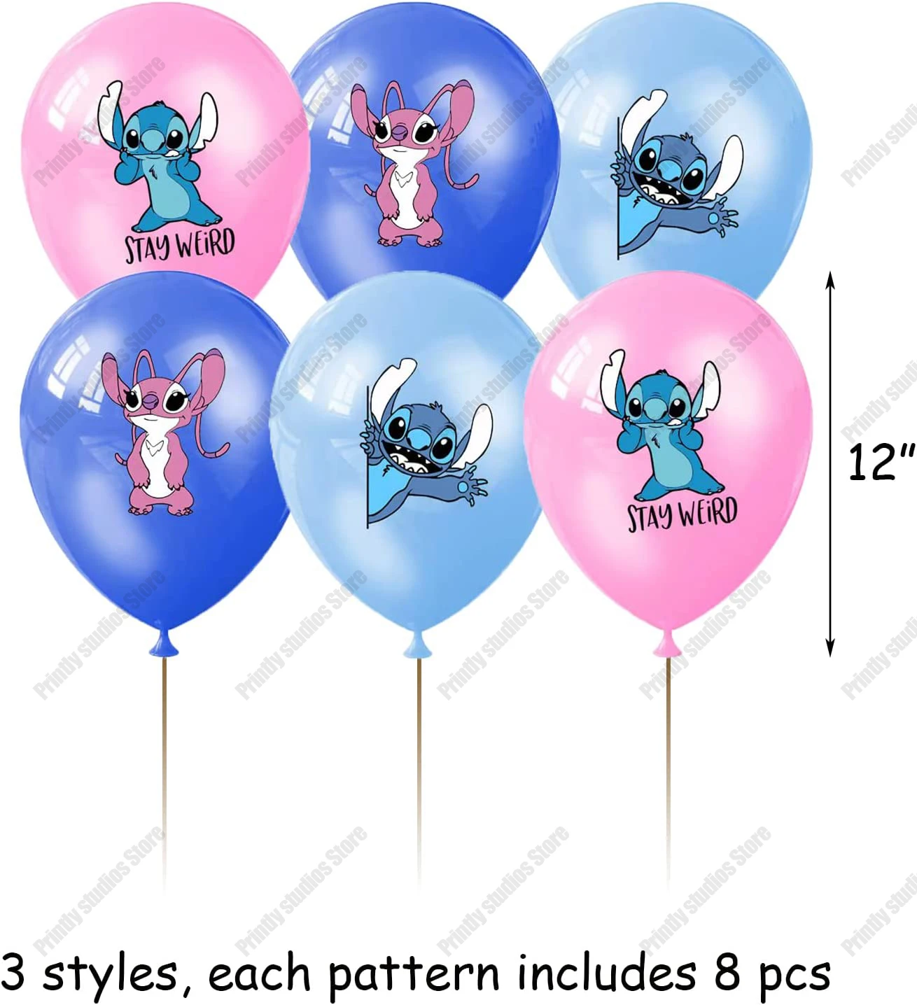 10PCS 12Inch Disney Lilo and Stitch  Latex Balloon Set Globo Boy Girl\'s Birthday Party Baby Shower Party Decorations Kid Toys