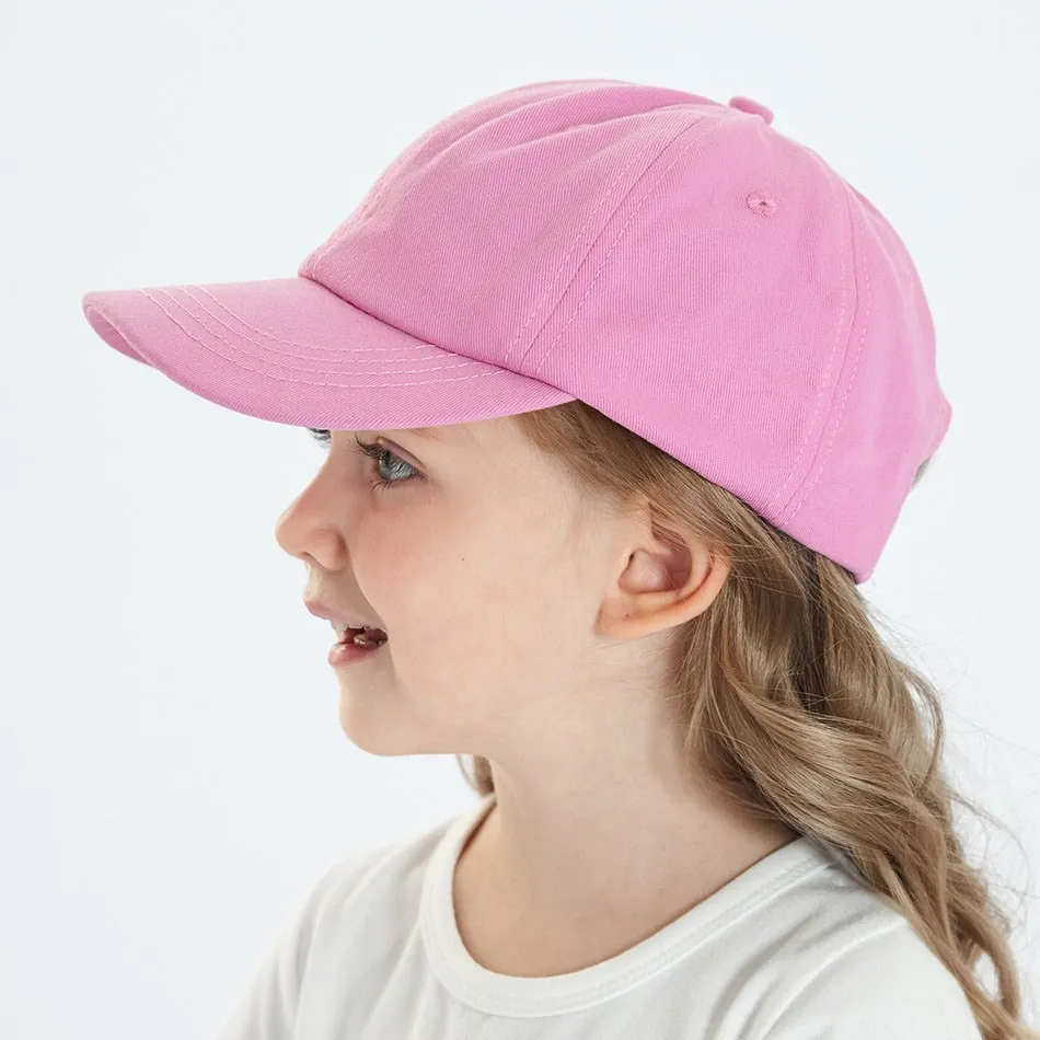 Kids Snapback Cap Children Windproof Baseball Sunhat Boy Cotton Adjustable Hip-Hop Hats Girl Solid Color Bonnet Cap 2024 Fashion