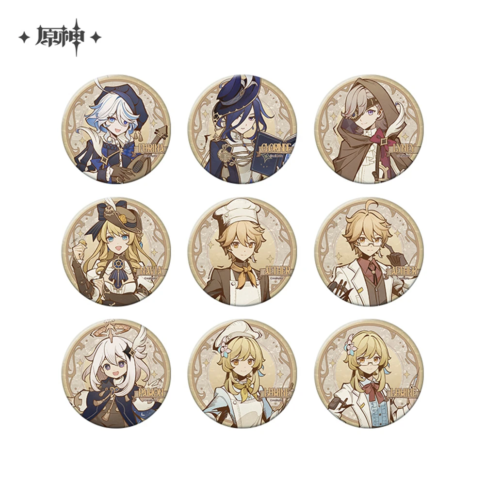 Game Genshin Impact Hutao Nahida Neuvillette Furina Lyney Zhongli Wriothesley Cosplay Badge Pin SPTE Tinplate Brooch Prop ﻿