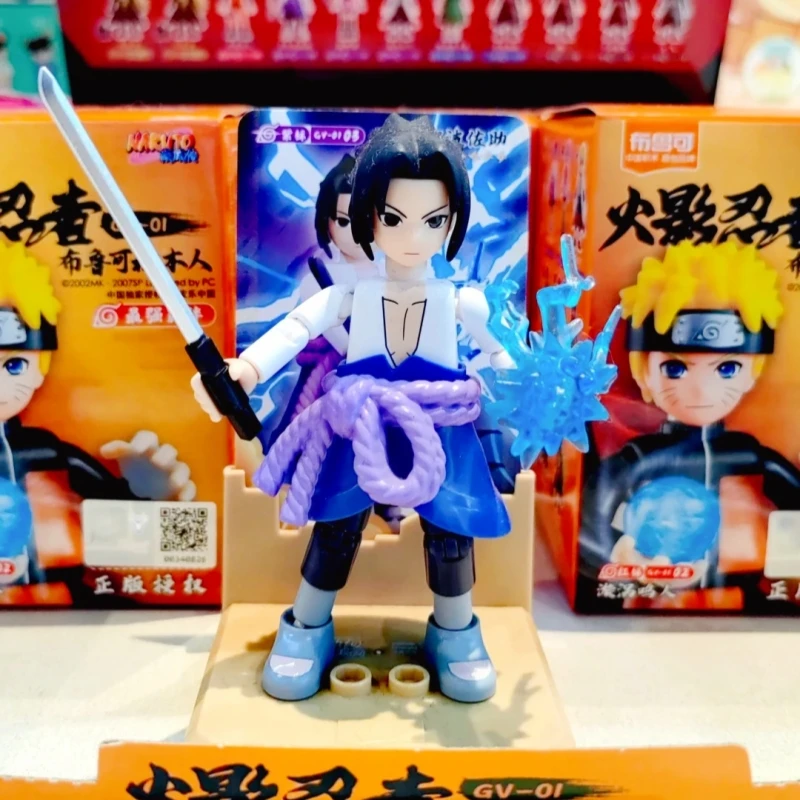 BLOKEES Naruto Gv01 Action Figure Uzumaki Naruto Blind Box Uchiha Sasuke Figura Bloks Toy Assembly Model Boys Birthday Gift Toys