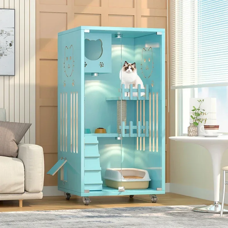 Factory Luxury Wooden Pet Cage Customized Wood Guangdong Pet houses Cats Solid Sustainable Window Beds for Cats 3 Pcs Cat houses